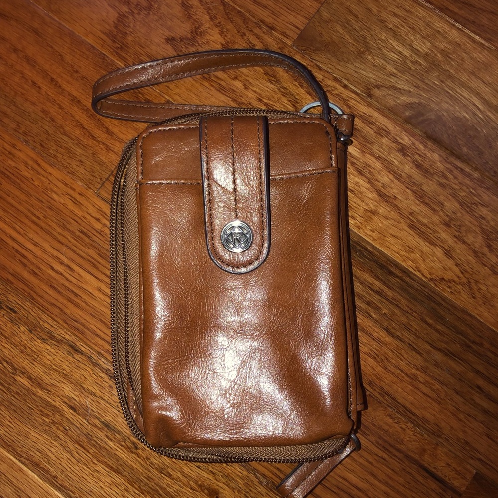 Brown faux leather wallet